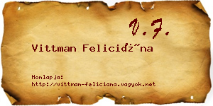 Vittman Feliciána névjegykártya